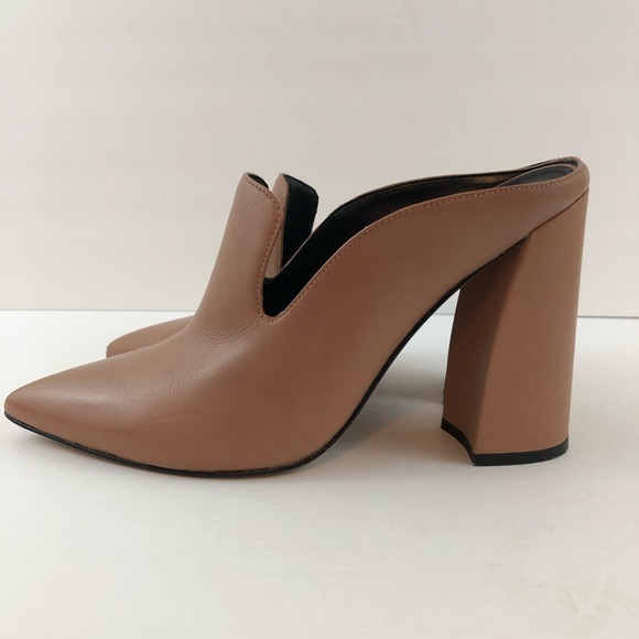 Marc Fisher Shoes Women 10 Ragina Slip on Mules Mauve Block Heel Pointed… - Picture 3 of 10